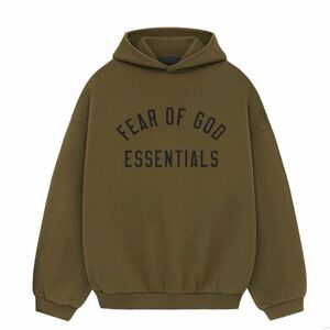 Essentials Fear of God Olive Green Hoodie